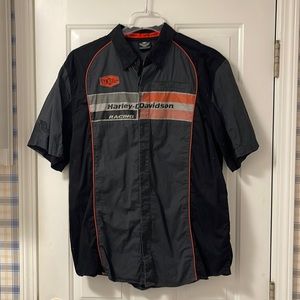 Harley Davidson racing snap short sleeve